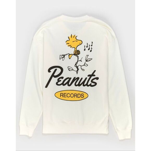 Peanuts Sweaters - Snoopy PEANUTS Records Cream Crewneck Sweater Size Small